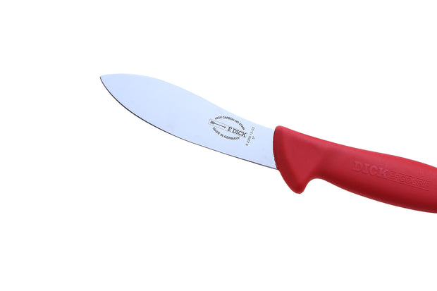 Cutit Dick 2260 pentru jupuit cu lama curba de 13 cm, maner rosu