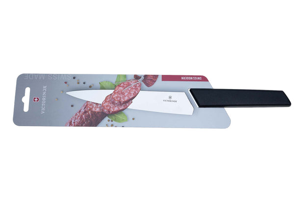 Cutit pentru carne Victorinox Swiss Modern, lama 19 cm, maner negru 6.9013.19B