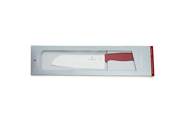 Cutit de bucatarie, Victorinox, Santoku, 6.8521.17,cu maner rosu