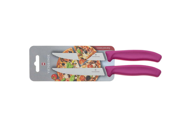 Set 2 cutite Victorinox 6.7936 pentru friptura si pizza lama zimtata si maner color