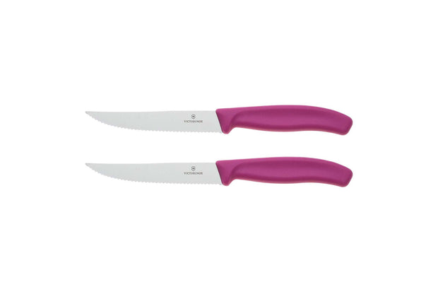 Set 2 cutite Victorinox 6.7936 pentru friptura si pizza lama zimtata si maner color