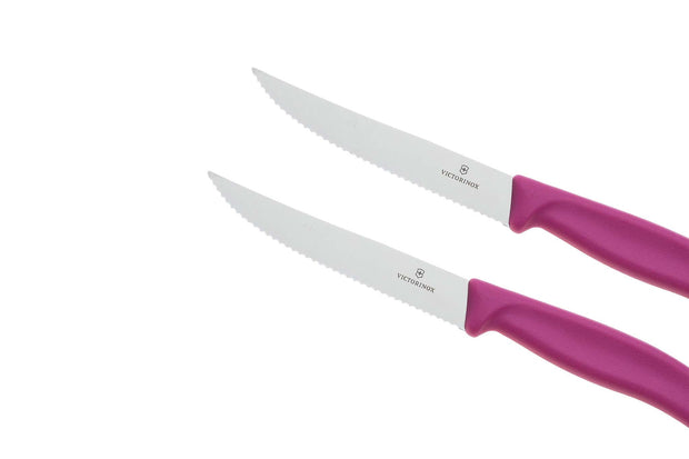 Set 2 cutite Victorinox 6.7936 pentru friptura si pizza lama zimtata si maner color