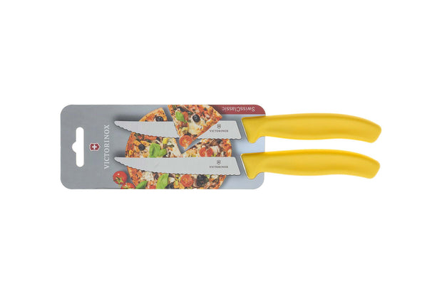 Set 2 cutite Victorinox 6.7936 pentru friptura si pizza lama zimtata si maner color