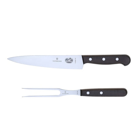 Set cutit si furculita Victorinox 5.1020.2G cu maner din lemn de trandafir