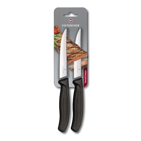 Set 2 cutite friptura Victorinox 6.7933.12B, cu lama zimtata de 12 cm